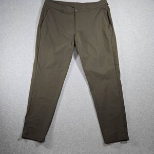 Lululemon Commission Pant Slim Mens 38x29 Tapered Dark Olive Warpstreme Stretch
